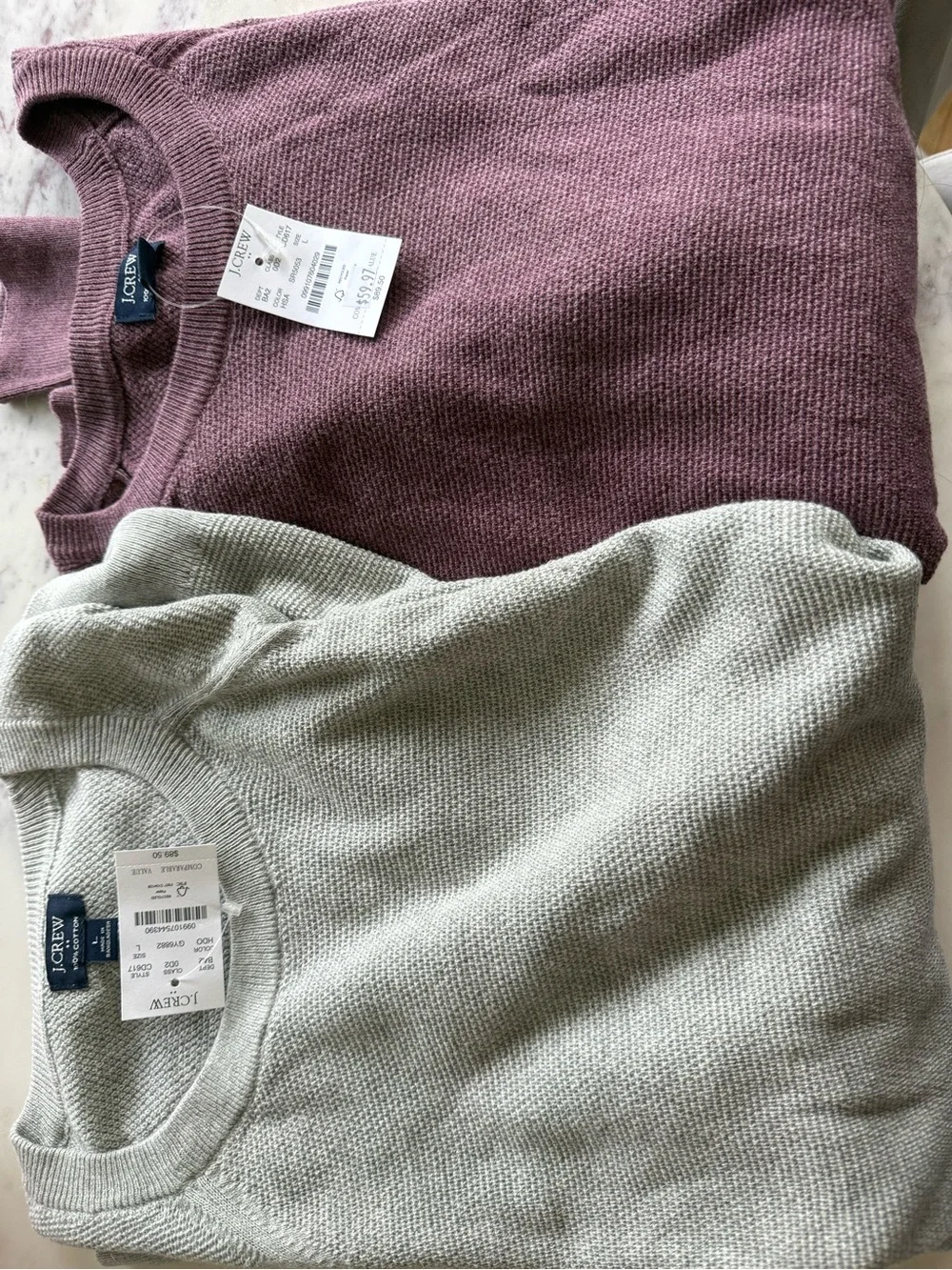 J. Crew Men’s Crewneck Sweater - Plum and Light Gray